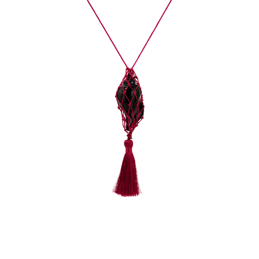 Sterling Necklace | Black Enamel