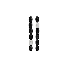 Edith Earrings | Silver PVD Plated Stainless Steel/Black Resin Beads