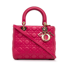 Dior | Pre-Owned Medium Lambskin Cannage Lady | Pink/Dark Pink