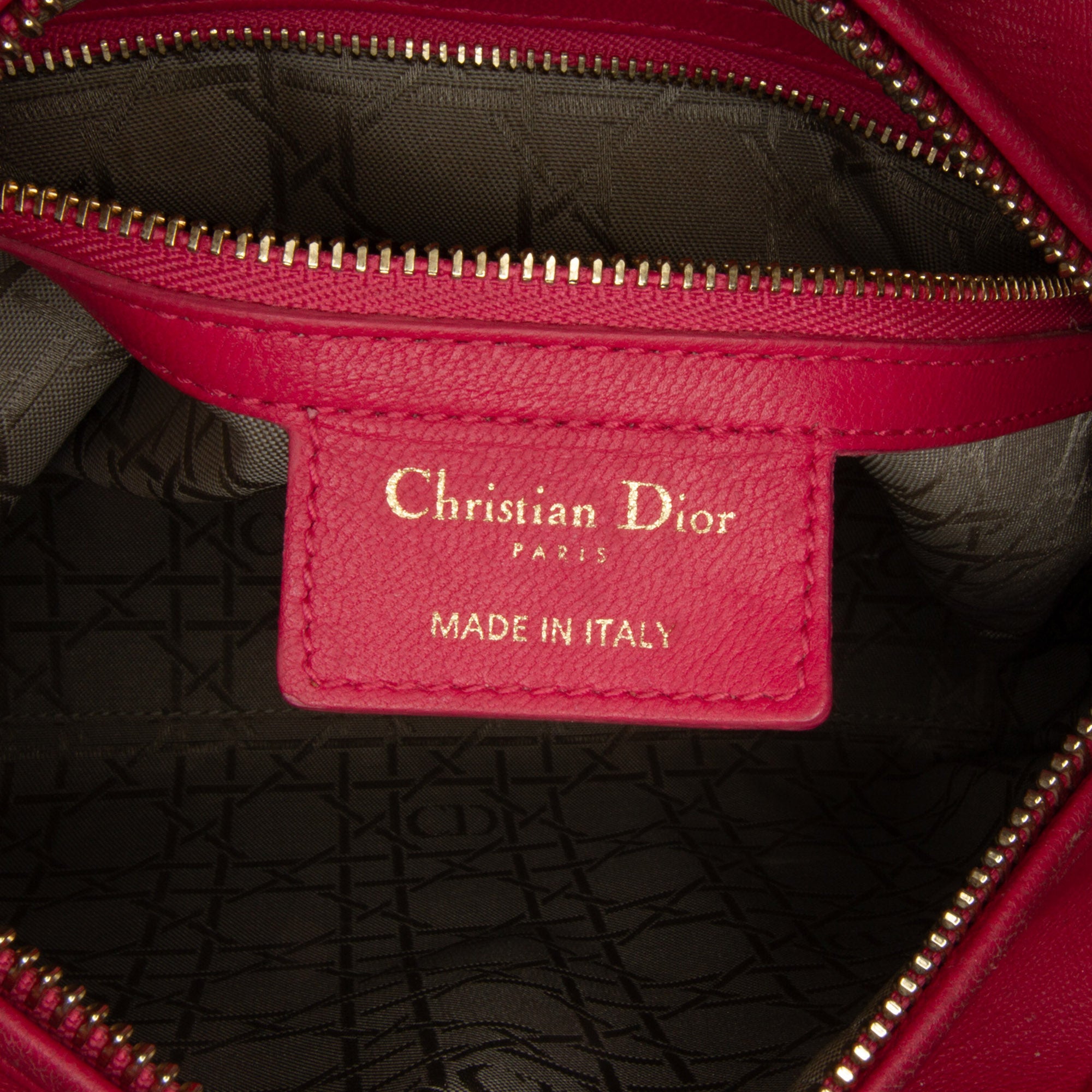 Dior | Pre-Owned Medium Lambskin Cannage Lady | Pink/Dark Pink