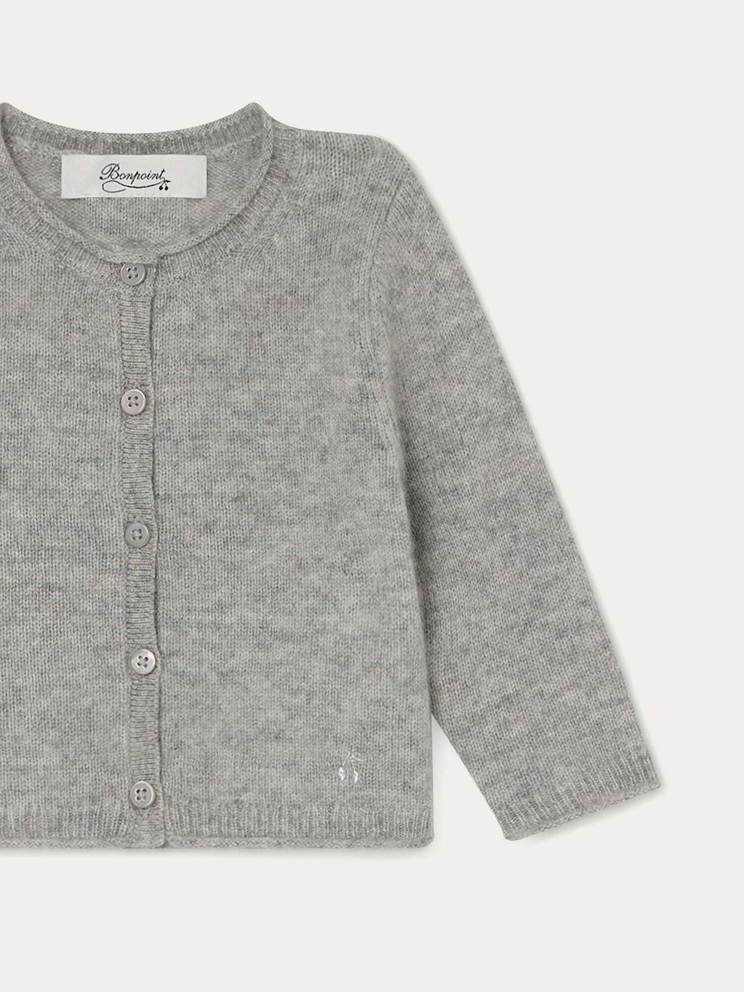 Unisex | Cashmere Cardigan For Baby | Heather Gray