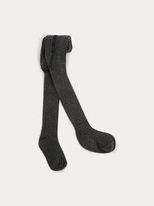Unisex | Baby Ribbed Tights | Dark Heather Grey