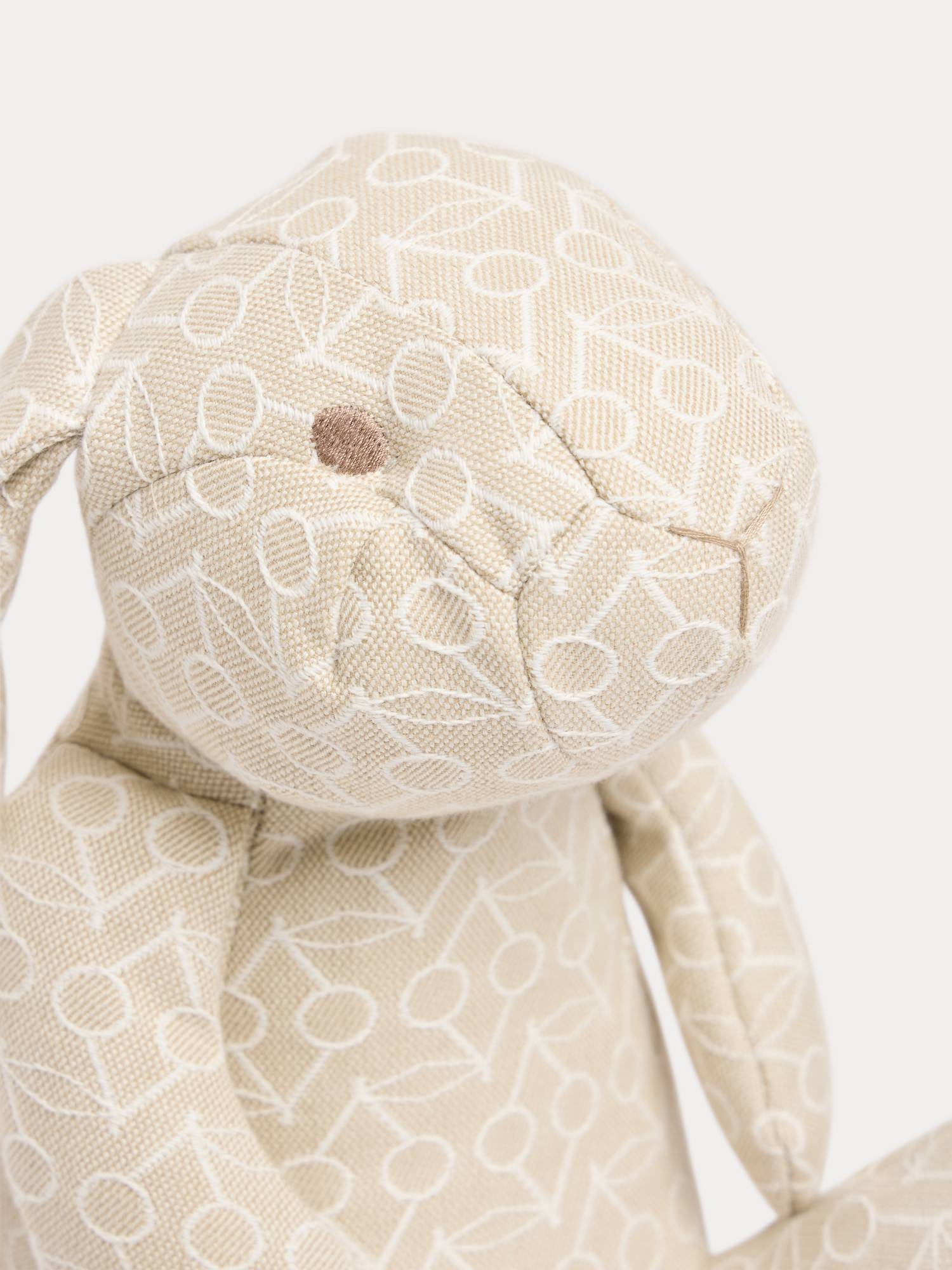 Unisex | Medium Signature Rabbit With Woven Cherry Motif 20 Cm In Cotton | Natural