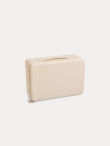 Unisex | Medium Faux Leather Suitcase | Milk White