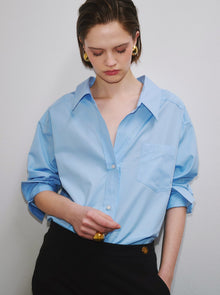 Petra Poplin Shirt | Blue