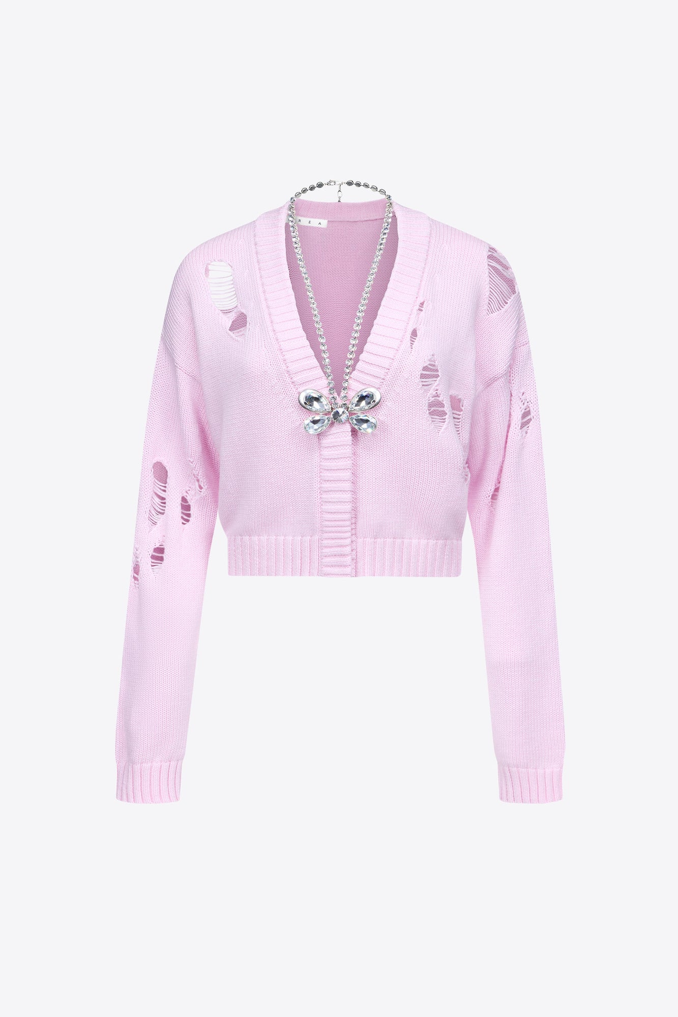 Crystal Butterfly Cardigan | Light Pink