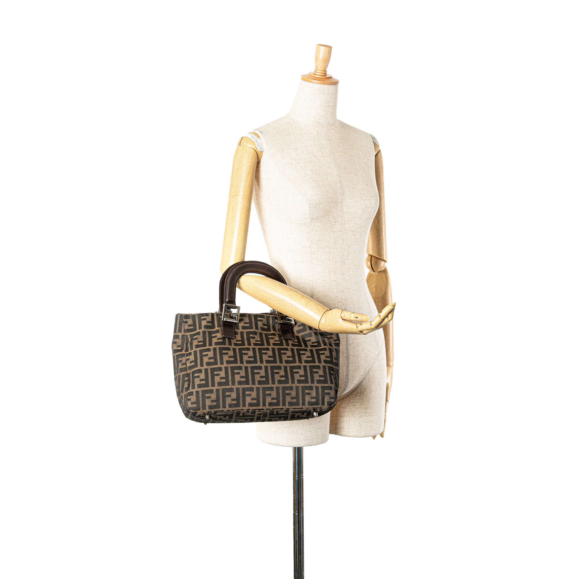 Fendi | Pre-Owned Small Zucca Canvas Twins Tote - III | Brown