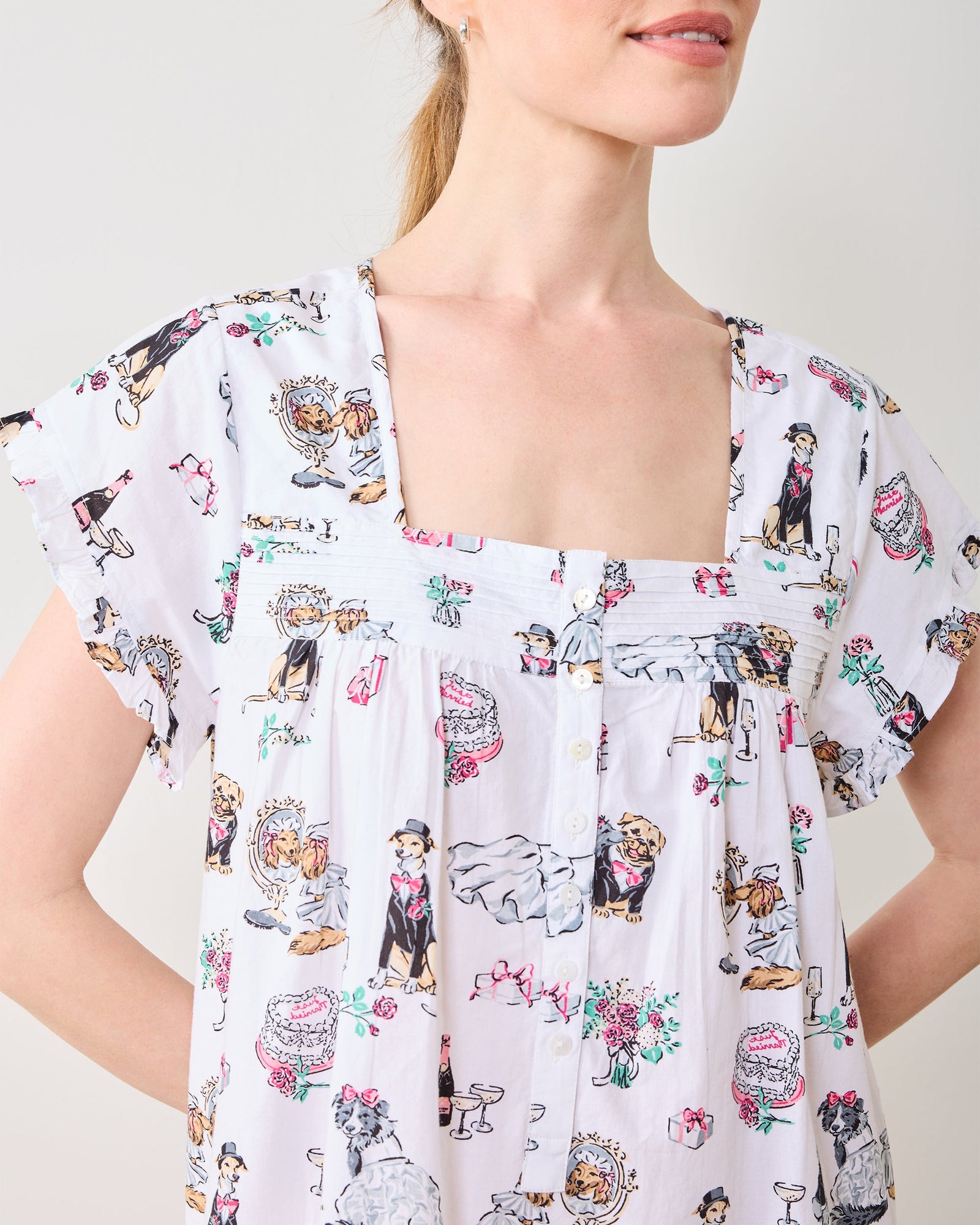Fur Ever Yours - Pintuck Nightgown - Cloud - Printfresh