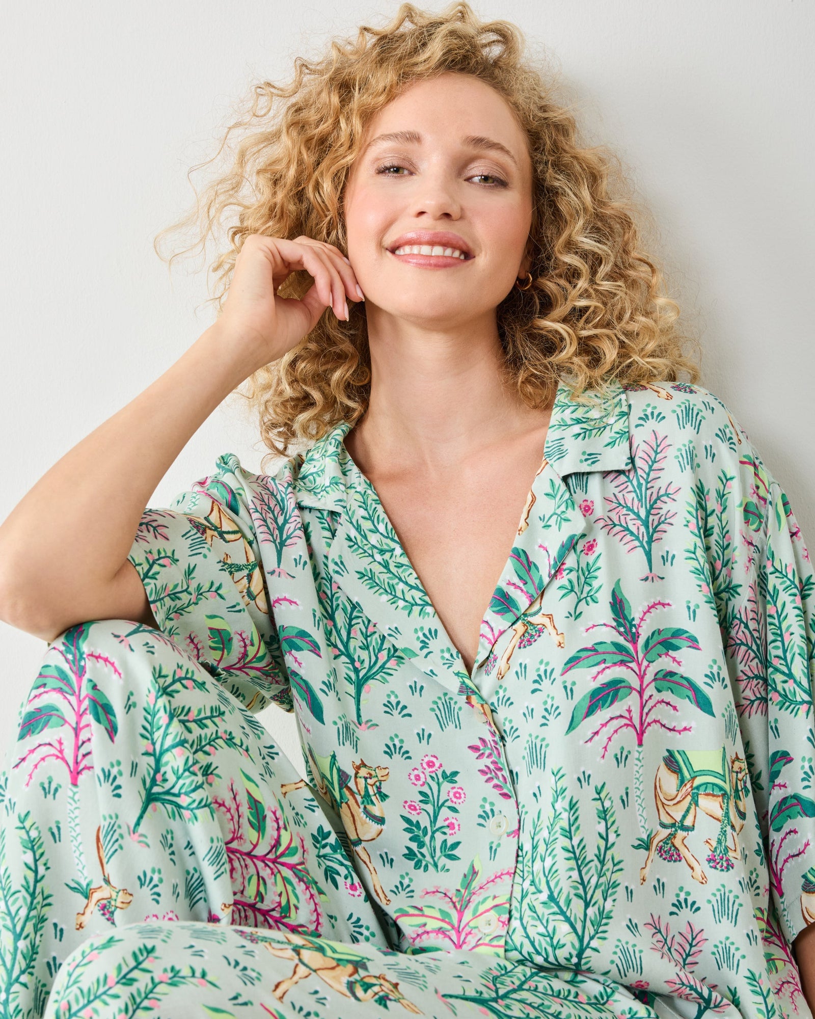 OLD FIT Camel's Courtyard - Tall Eco Satin Wildest Dreams Set - Avocado - Printfresh