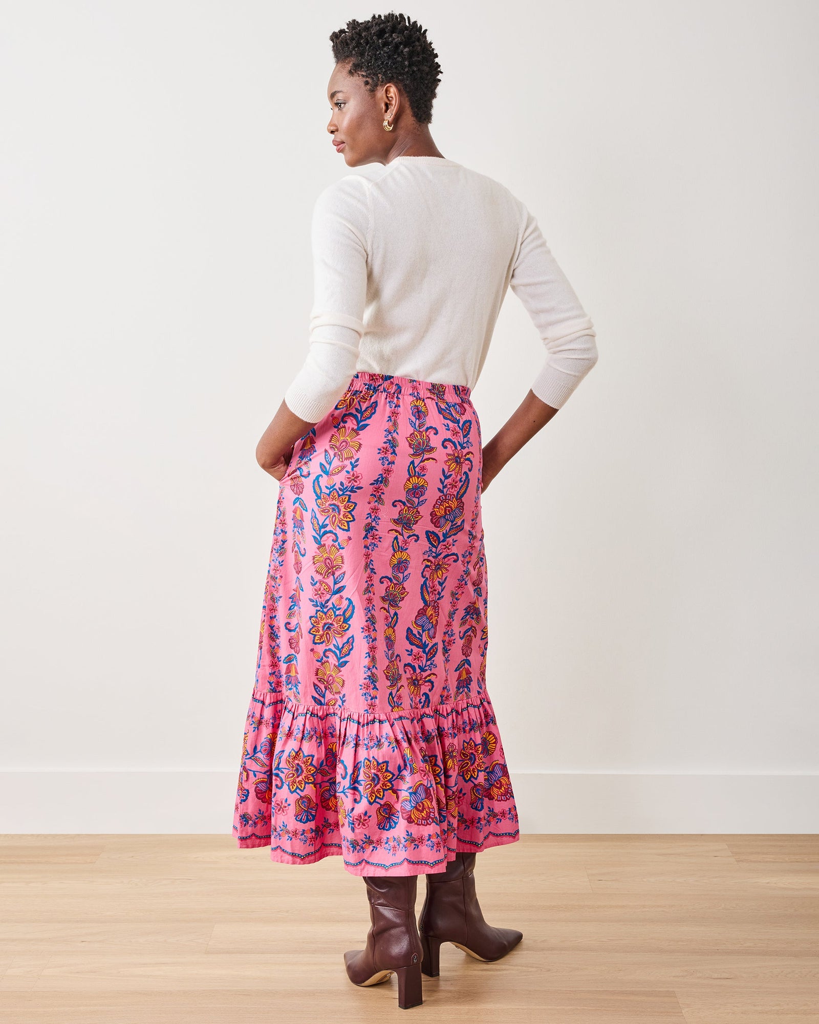 Folklore Flowers - Victoria Skirt - Bright Rose - Printfresh