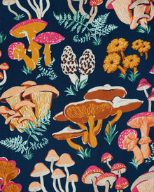 Mushroom Medley - Night Sky Dress - Navy - Printfresh
