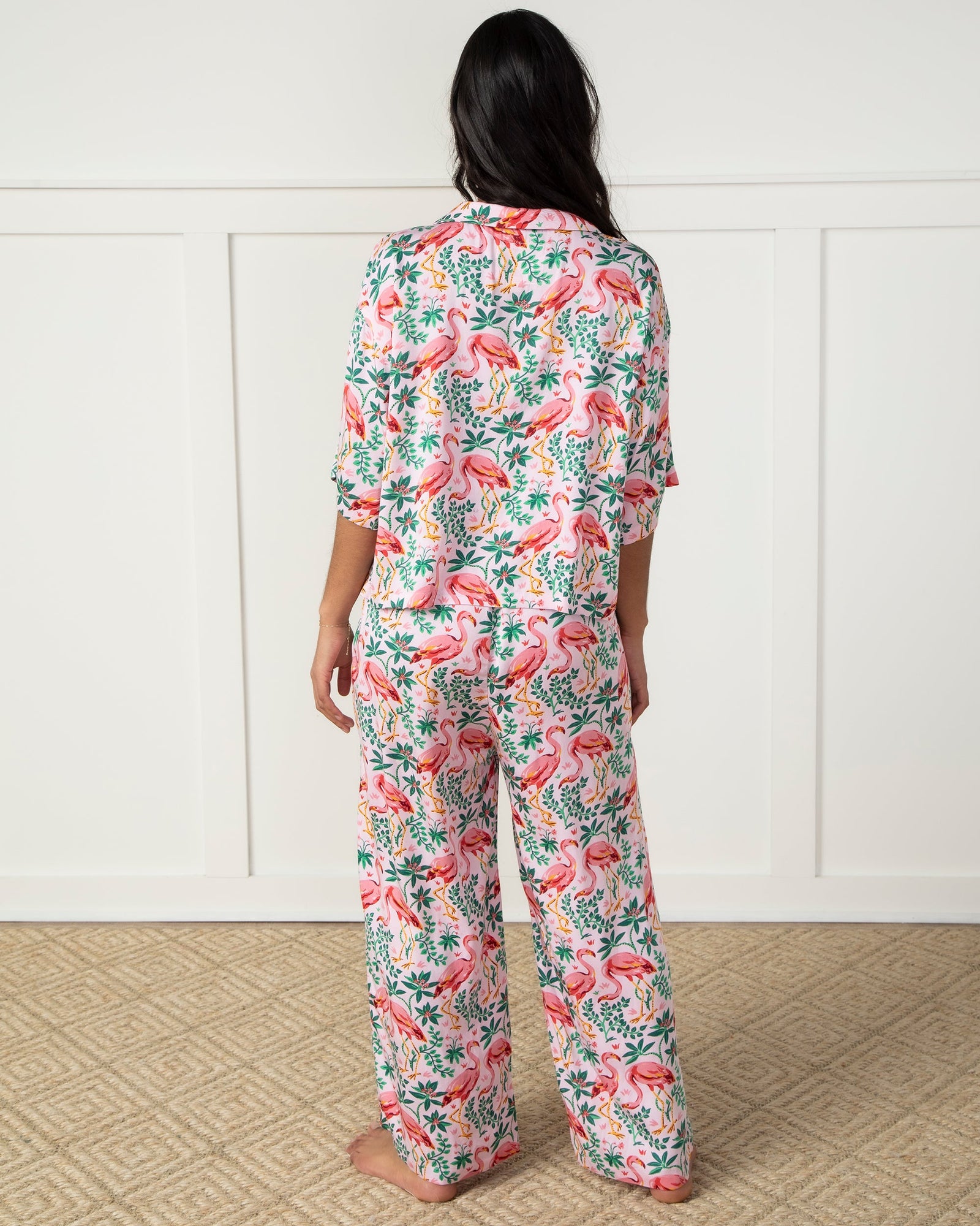 Flock of Flamingos - Petite Eco Satin Wildest Dreams Set - Rose - Printfresh