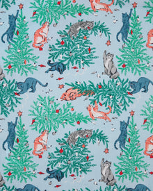 Frisky Firs - Lightweight Flannel Long PJ Set - Twinkling Blue - Printfresh