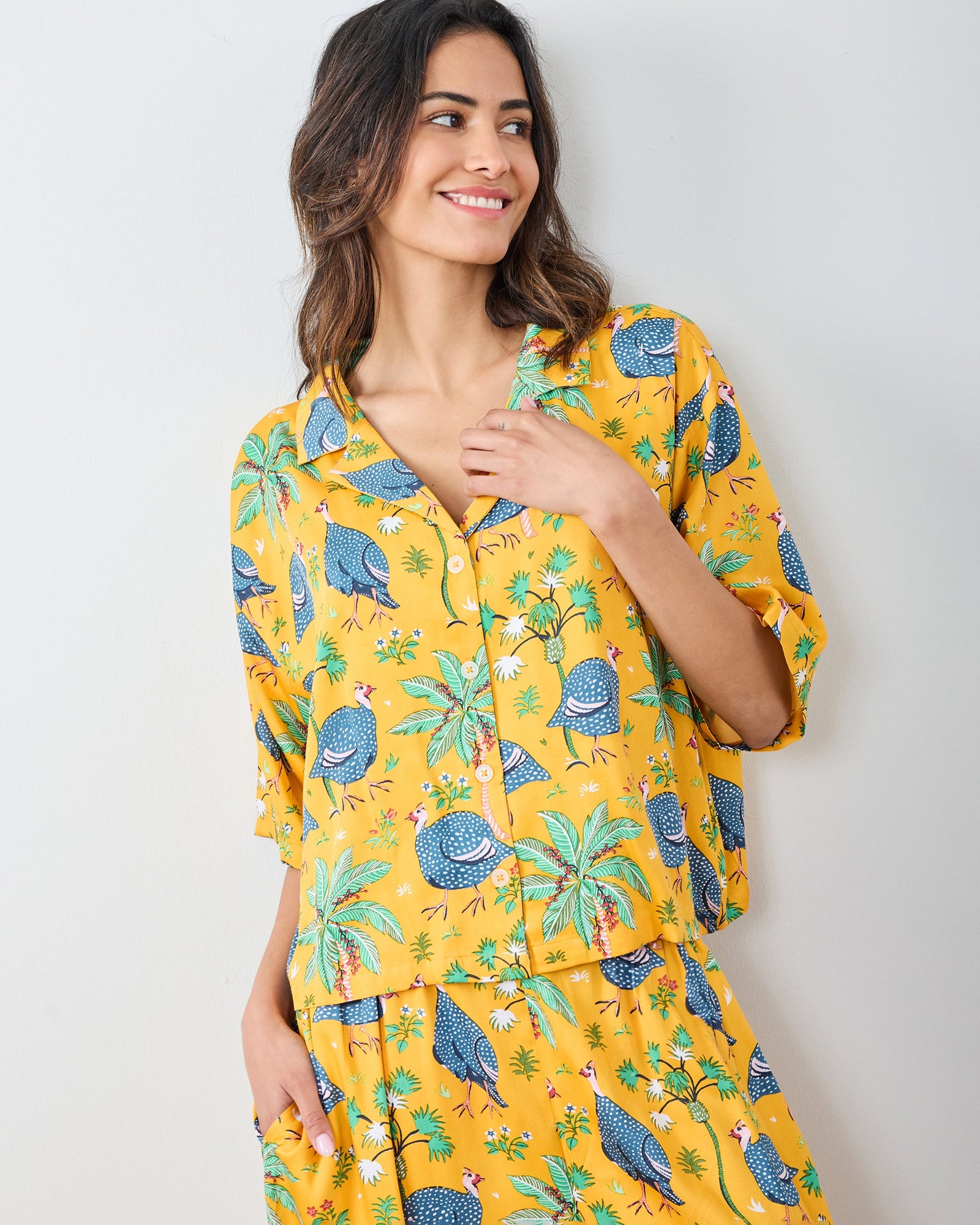 Guinea Hens - Eco Satin Wildest Dreams Set - Marigold - Printfresh