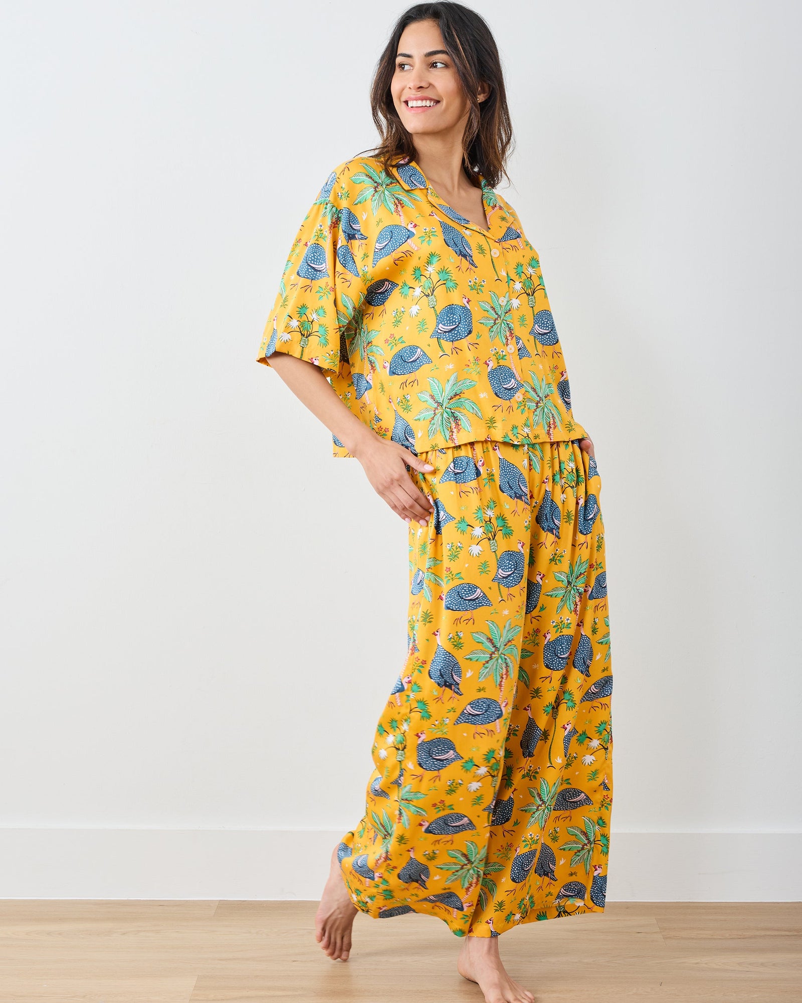 Guinea Hens - Eco Satin Wildest Dreams Set - Marigold - Printfresh