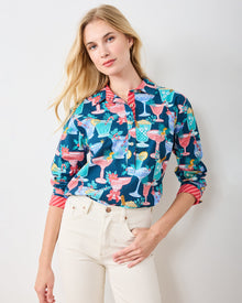 Christmas Cocktails - Basic Bliss Blouse - Navy - Printfresh