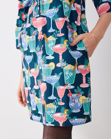 Christmas Cocktails - Goa Dress - Navy - Printfresh