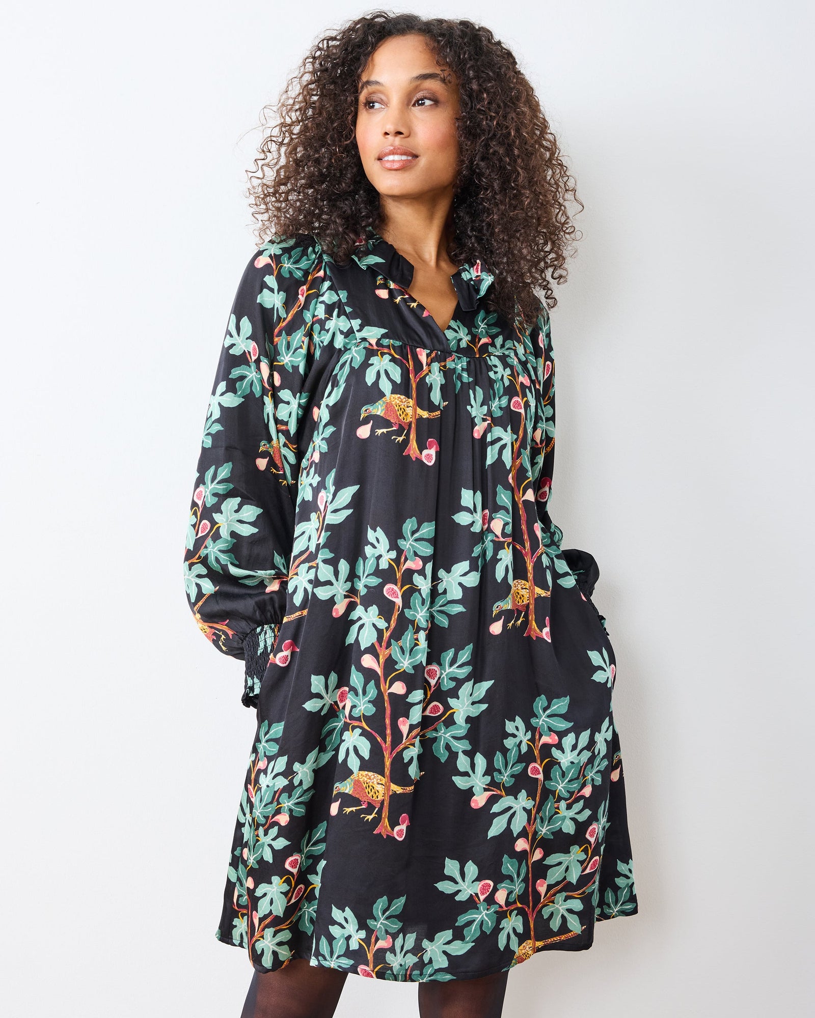 Pheasant & Figs - Magnolia Dress - Ink - Printfresh
