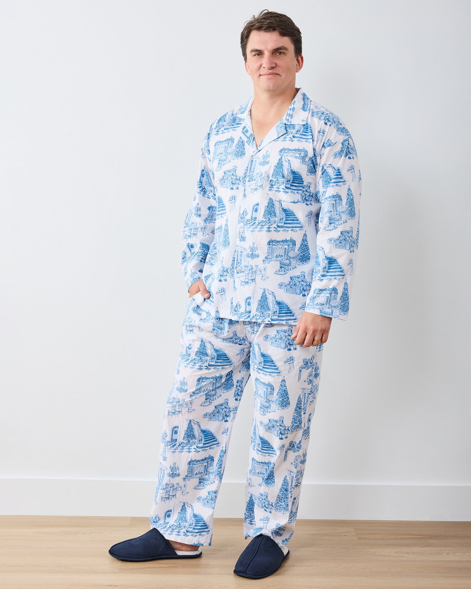 Hollywood Holiday - Men's Long PJ Set - Snow Cloud - Printfresh