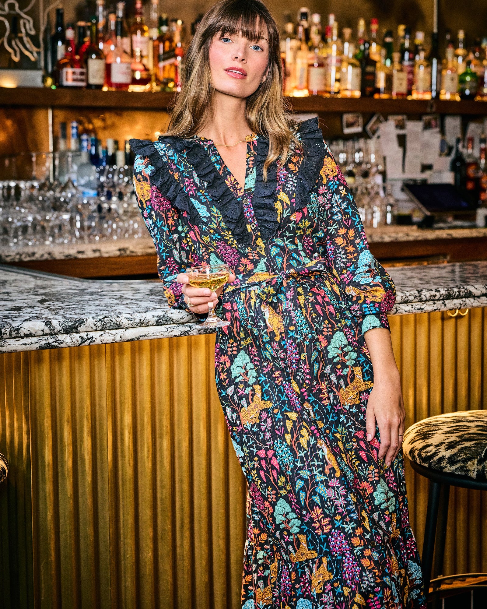 Garden Menagerie - Macy Dress - Ink - Printfresh