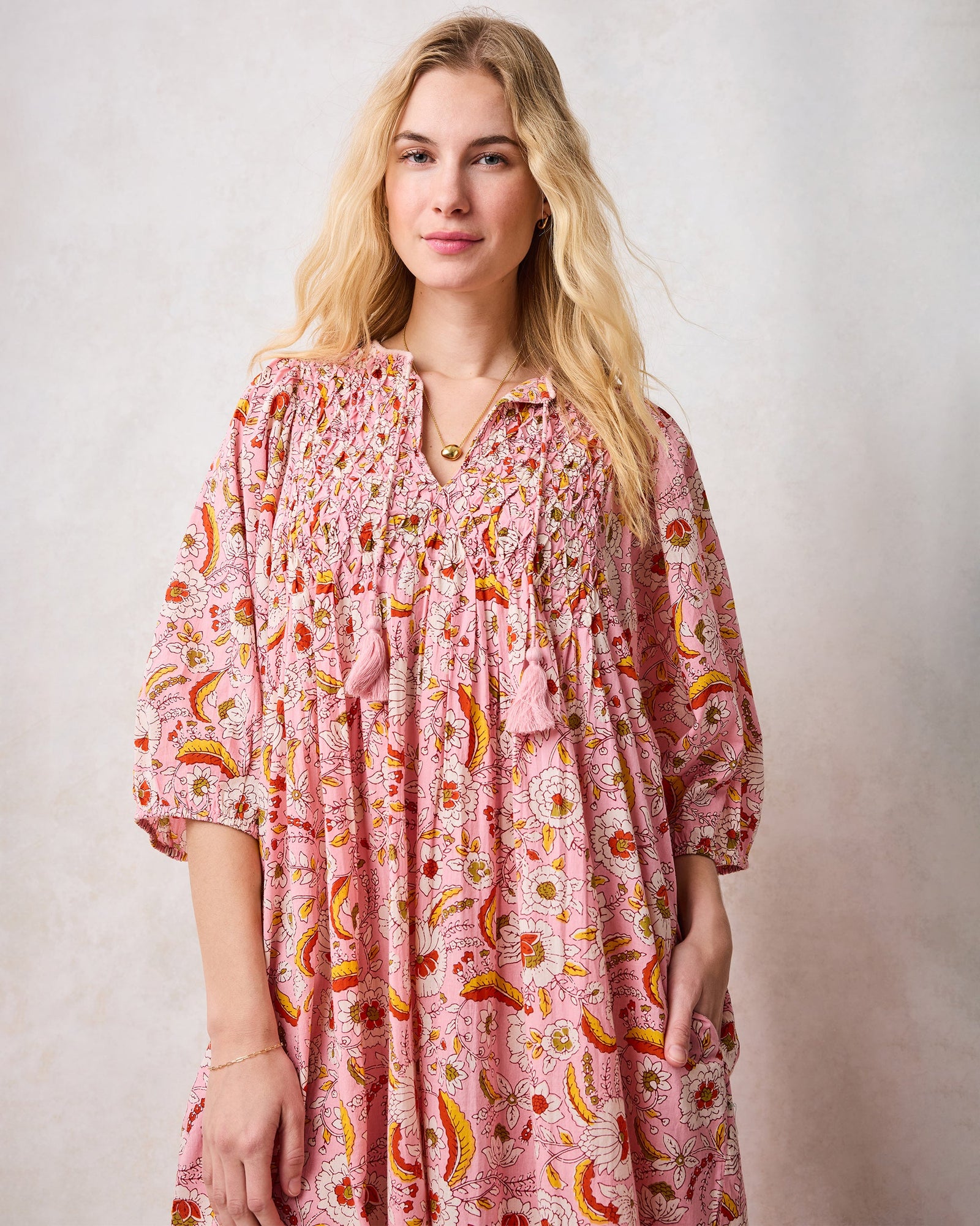 India Bloom - Artifact Dress - Soft Rose - Printfresh
