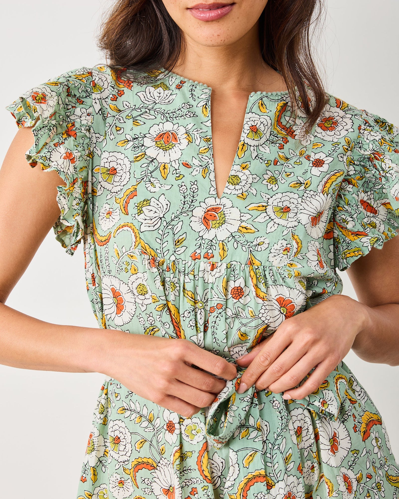 India Bloom - Royal Dress - Sage - Printfresh