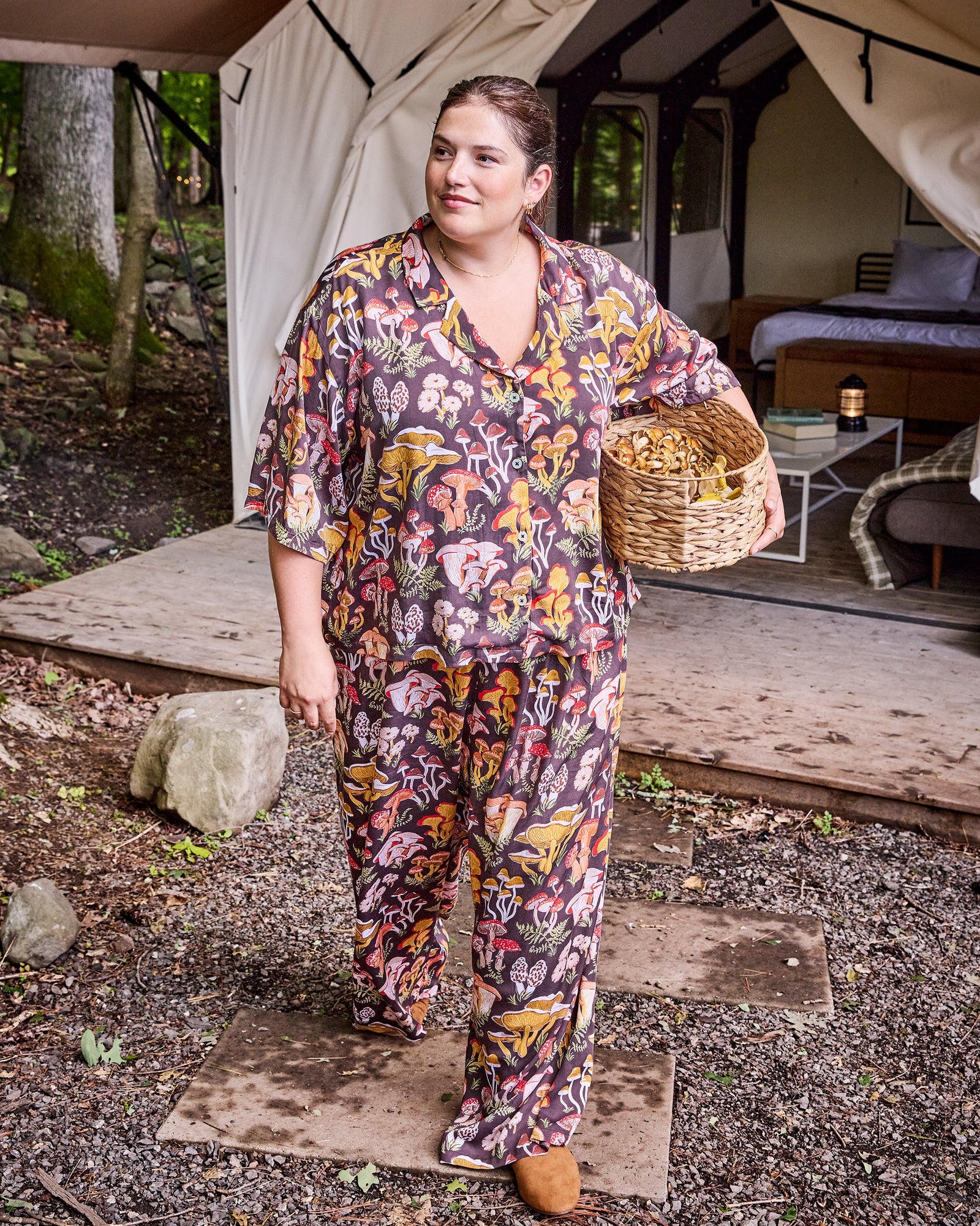 Mushroom Medley - Eco Satin Wildest Dreams Set - Truffle - Printfresh
