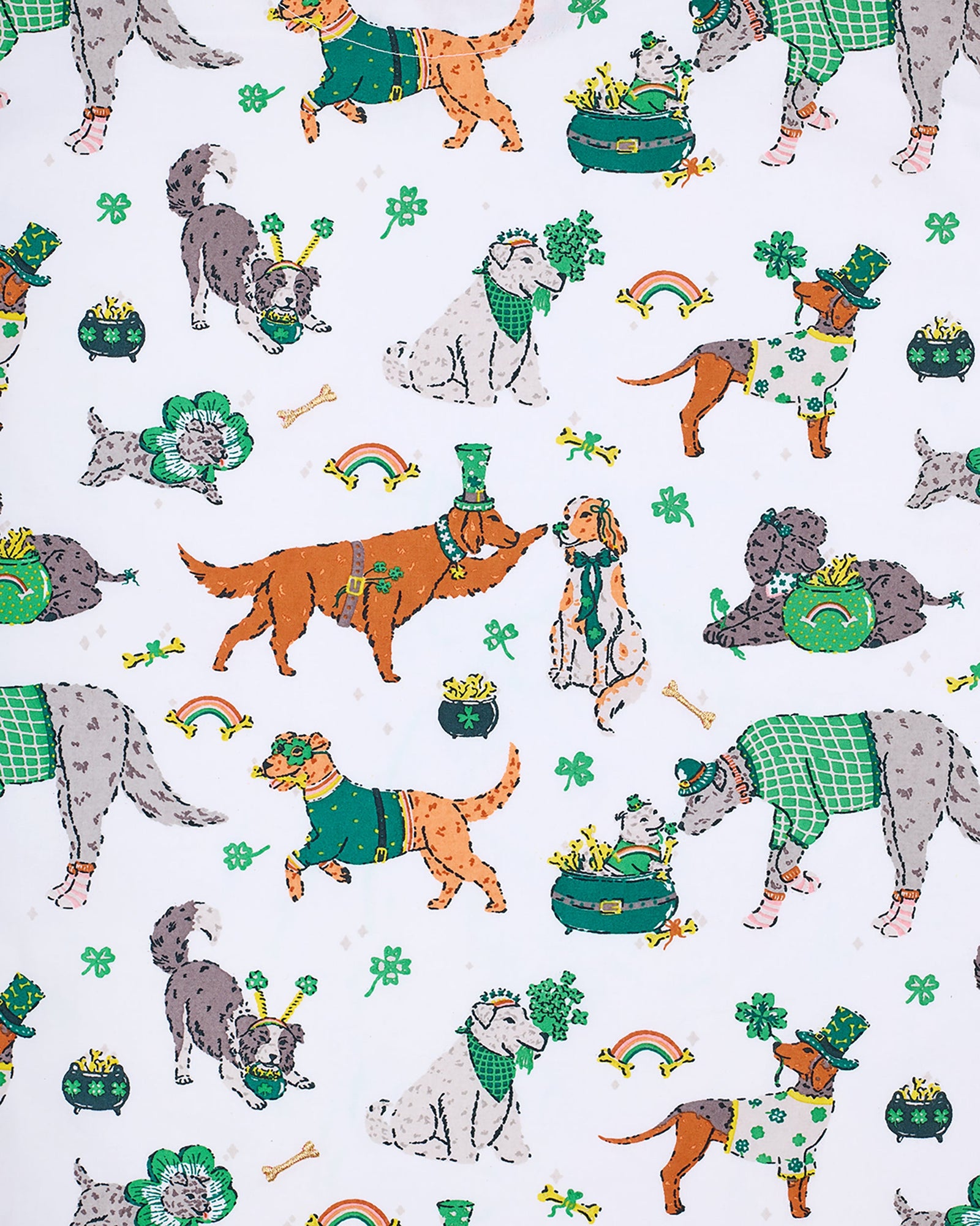 Lucky Paws - Long PJ Set - Irish Cream - Printfresh