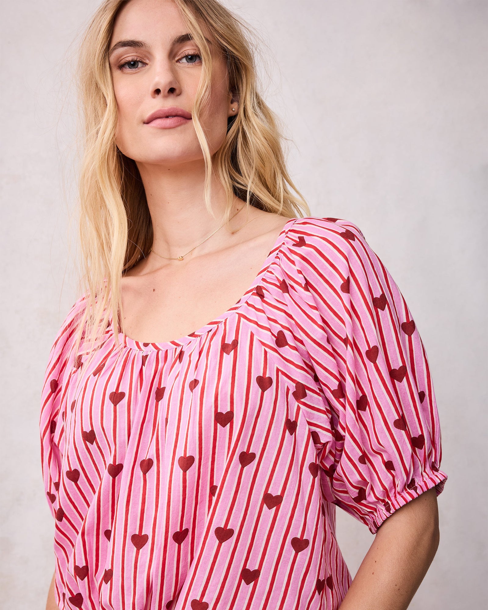 Sweethearts - Piper Blouse - Blushing Valentine - Printfresh