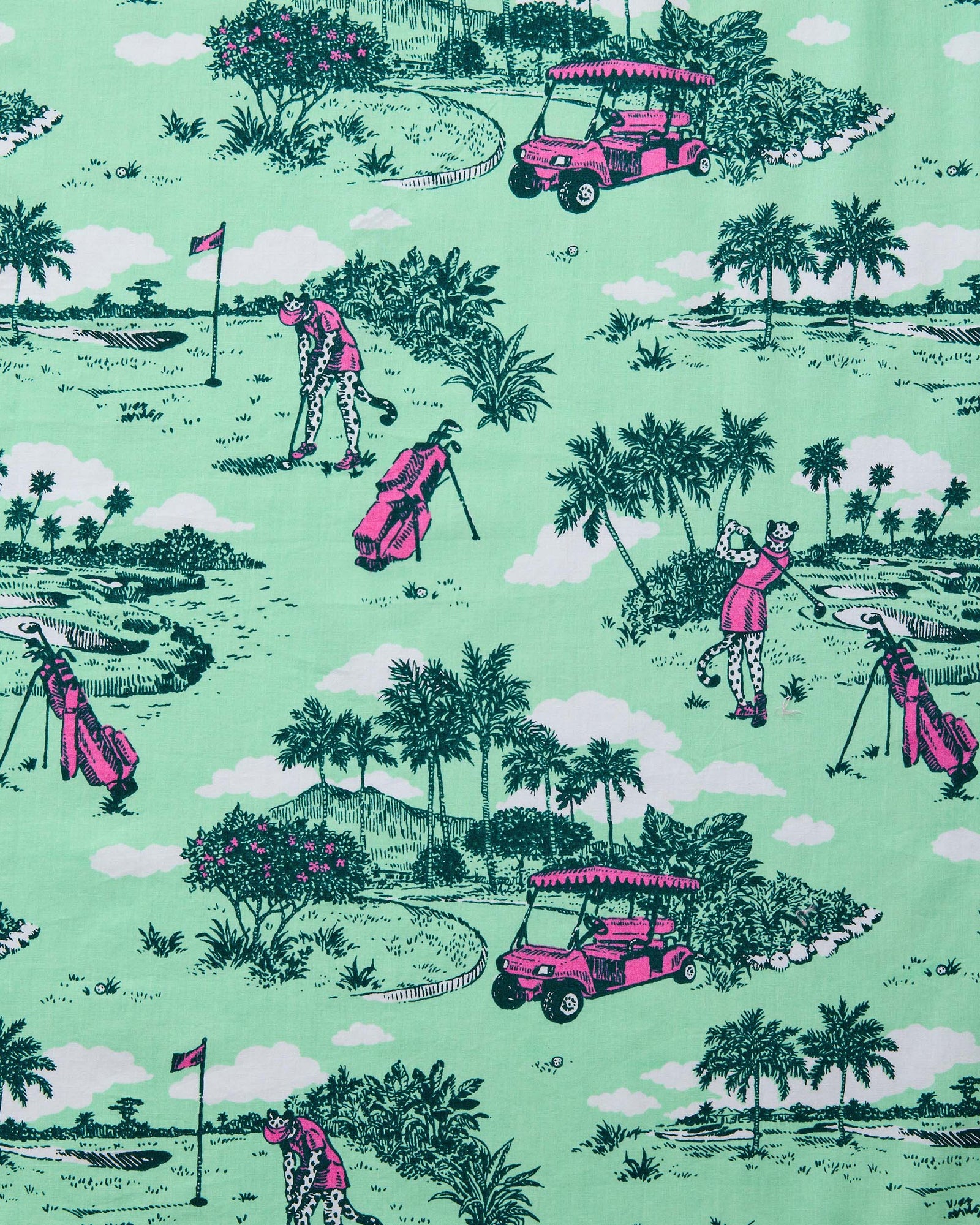 Golf Toile - Cropped PJ Pants - Putting Green - Printfresh