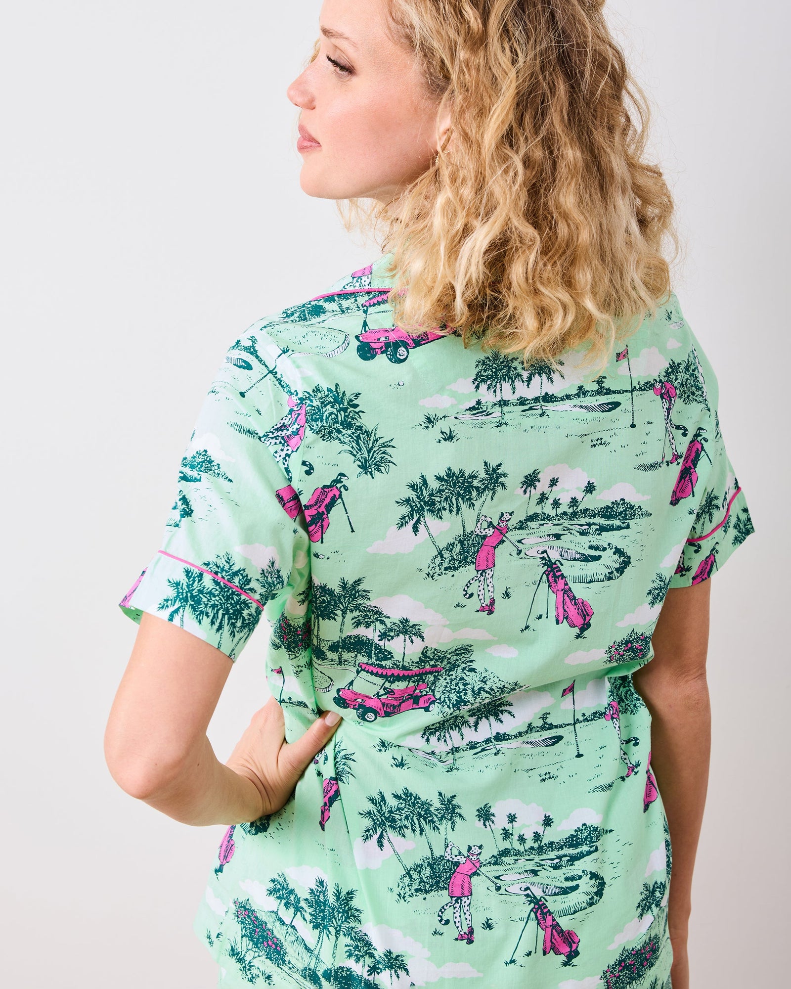 Golf Toile - Petite Short PJ Set - Putting Green - Printfresh