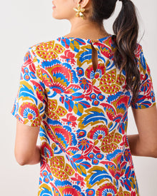 PF + Pencil & Paper Co. Bahama Blooms - Camila Dress - Blue & Red - Printfresh