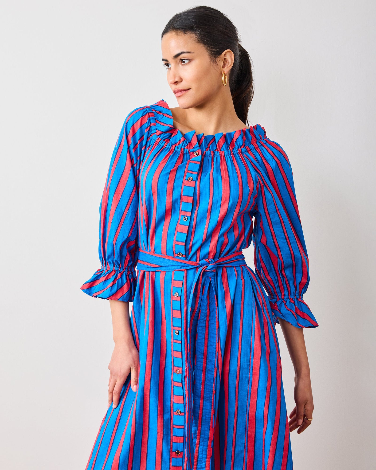 PF + Pencil & Paper Co. Nautical Stripes - Angelica Dress - Maritime Blue - Printfresh