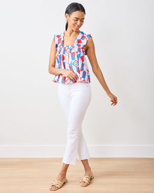 Underwater Mosaic - Maya Top - Retro Red - Printfresh