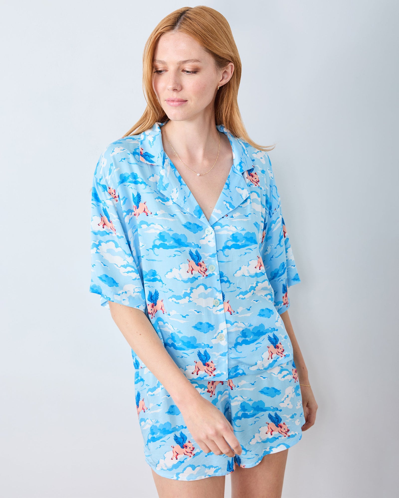When Pigs Fly - Eco Satin Sweet Dreams Set - Pale Blue - Printfresh