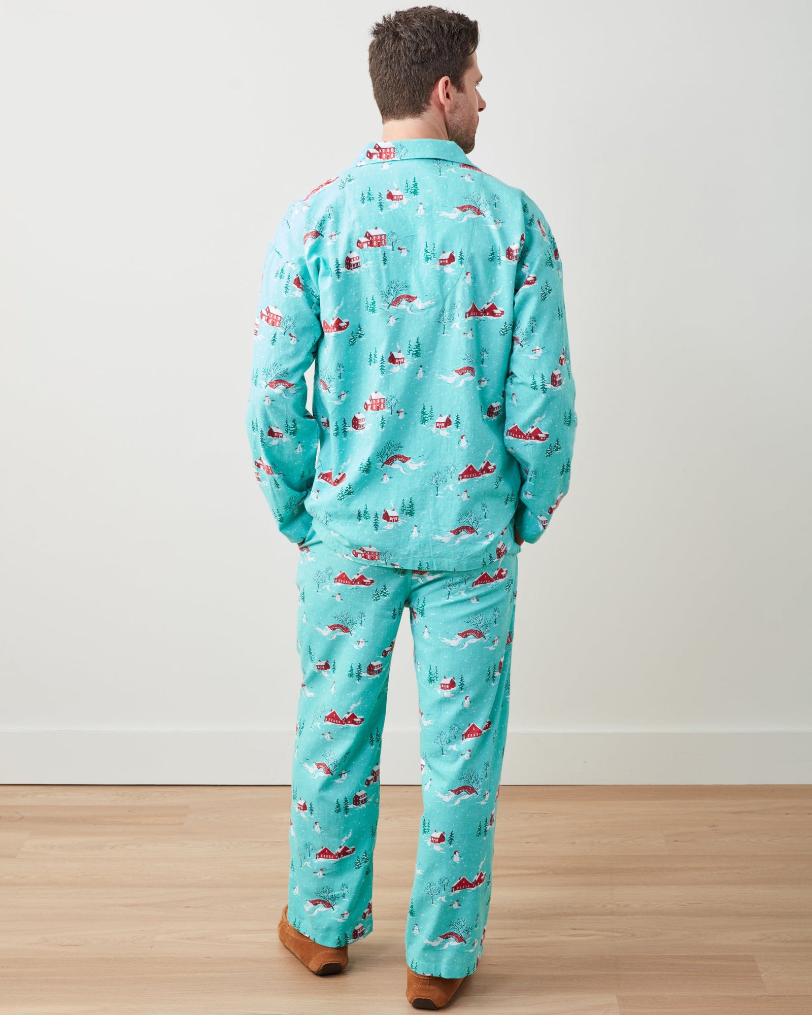 Winter Wonderland - Men's Lightweight Flannel Long PJ Set - Snow Day - Printfresh
