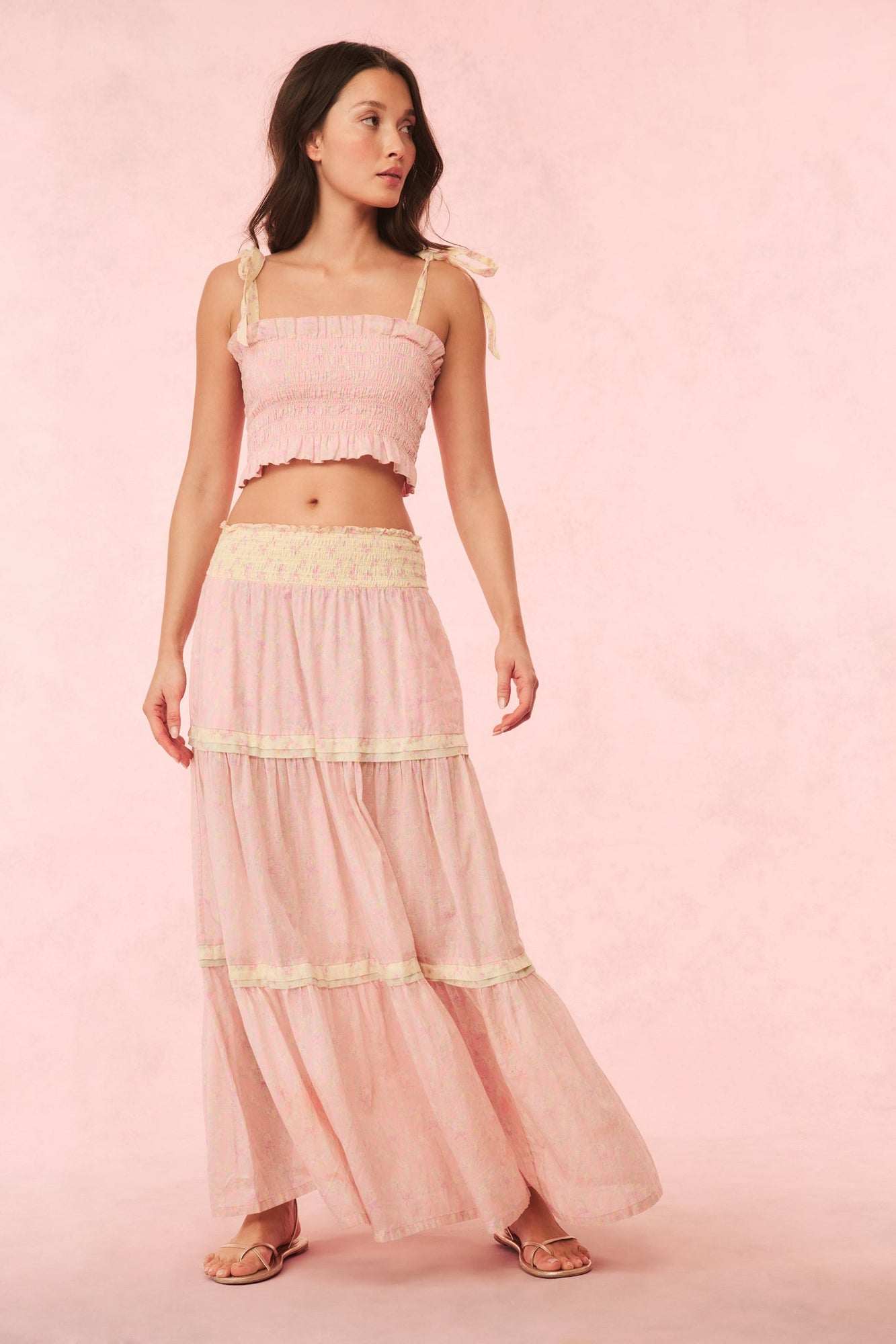 Phia Cotton Mixed Print Maxi Skirt | Taffy Twist