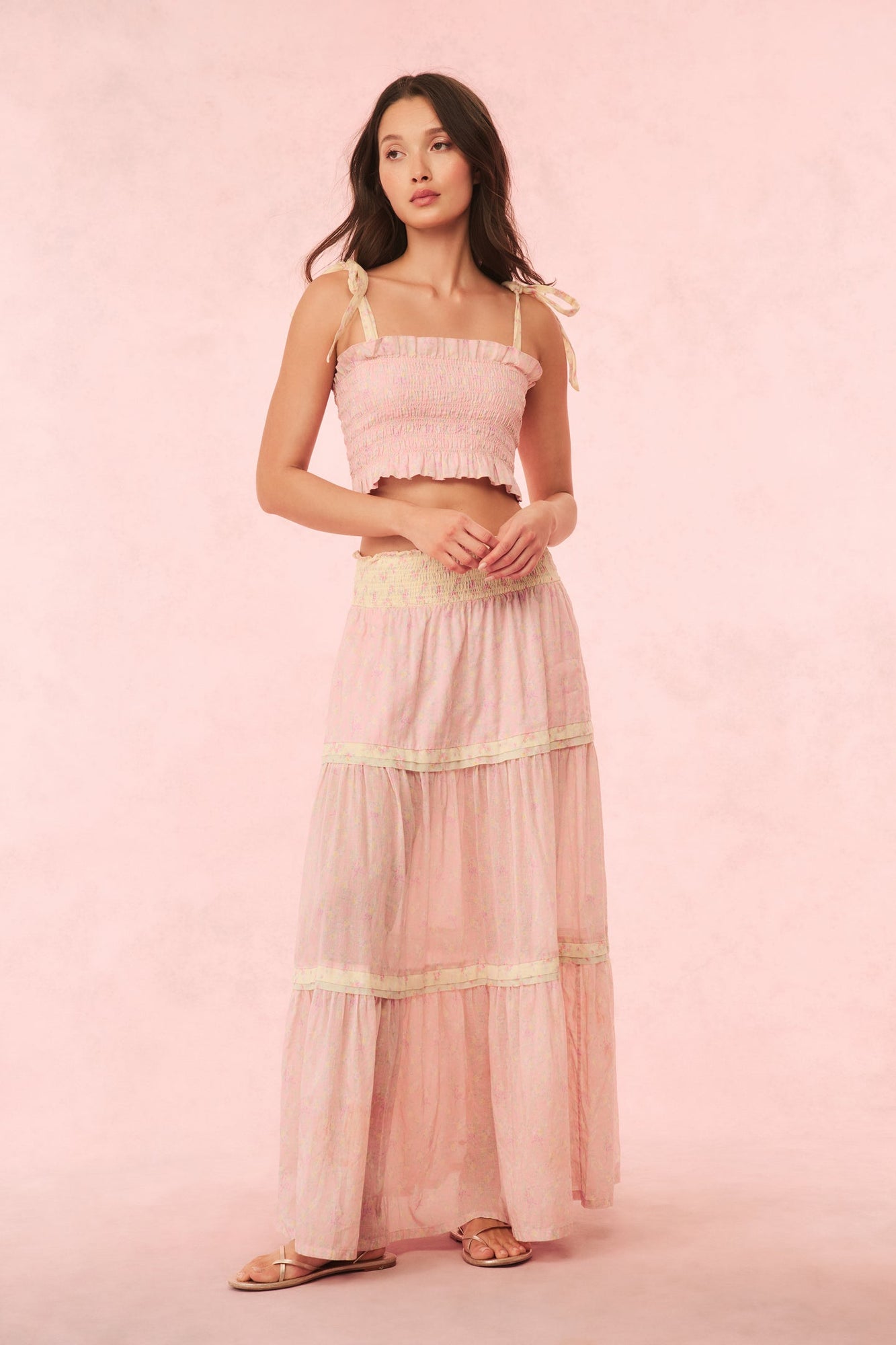 Phia Cotton Mixed Print Maxi Skirt | Taffy Twist