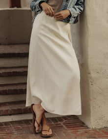 Women | Sueded Costa Wrap Skirt | Ivory