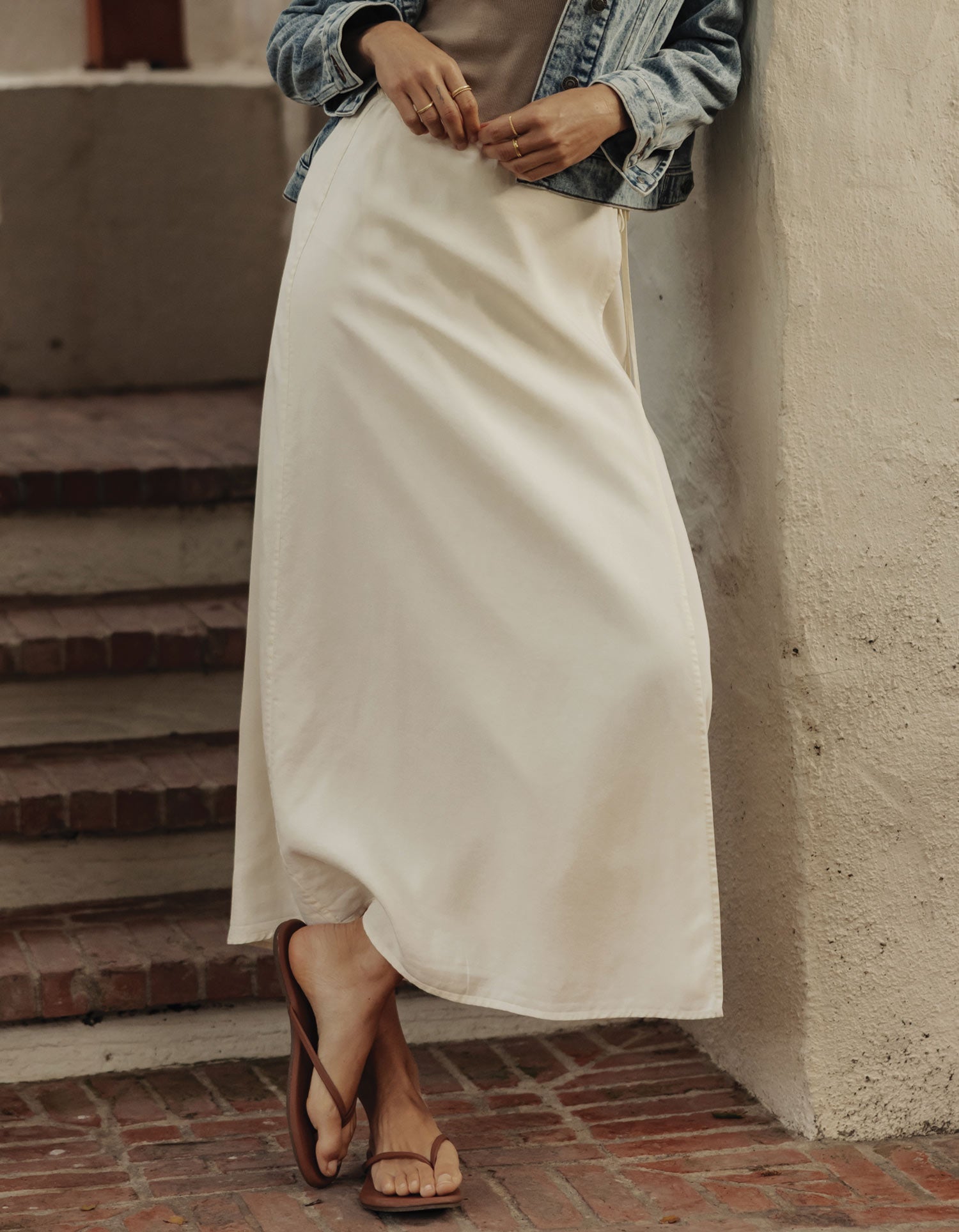 Women | Sueded Costa Wrap Skirt | Ivory