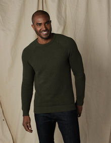 Men | Moss Stitch Crew | Oakmoss