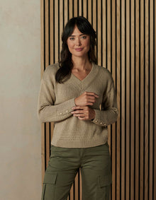 Women | Arlo V-Neck Sweater | Oatmeal