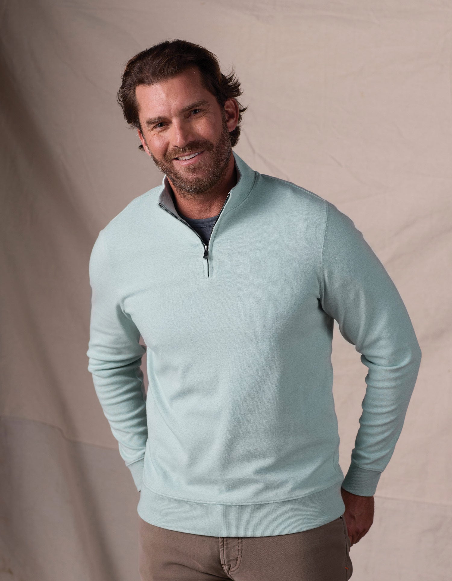 Men | Puremeso Weekend Quarter Zip | Mint