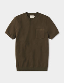 Men | Waffle Knit Sweater Tee | Olive