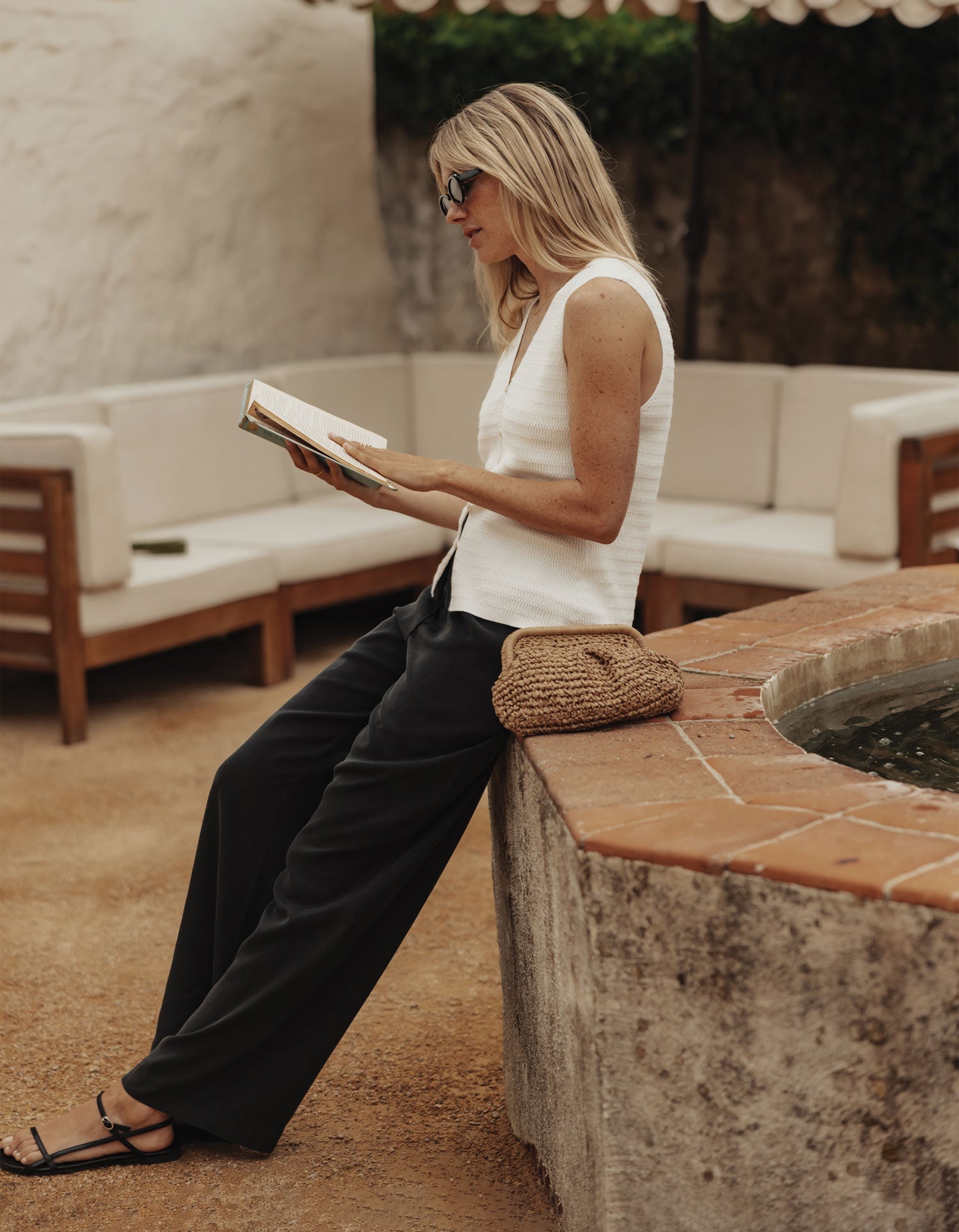 Women | Sueded Costa Drawcord Pant | Black