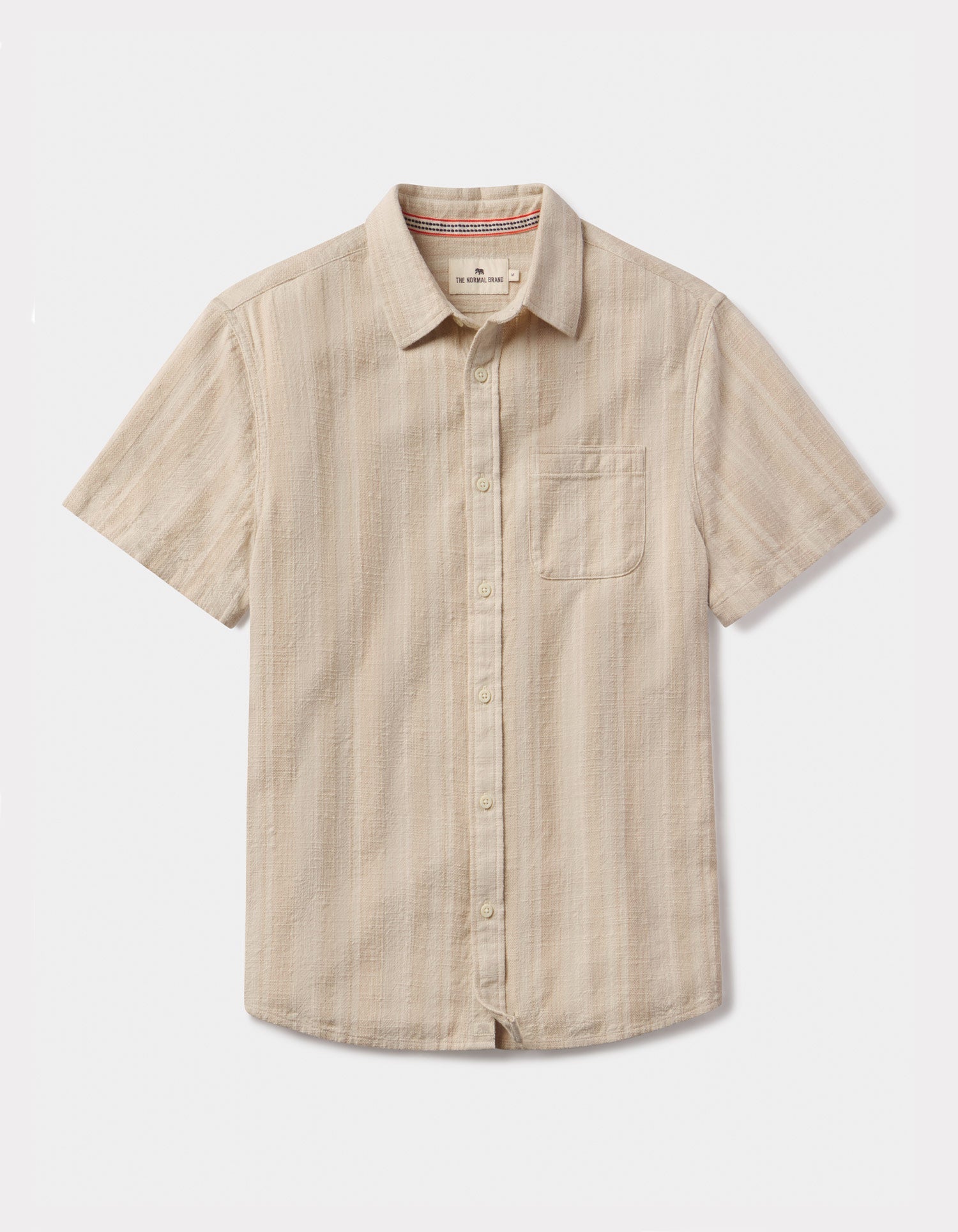 Men | Freshwater Short Sleeve Button Up Shirt | Sandstone Stripe