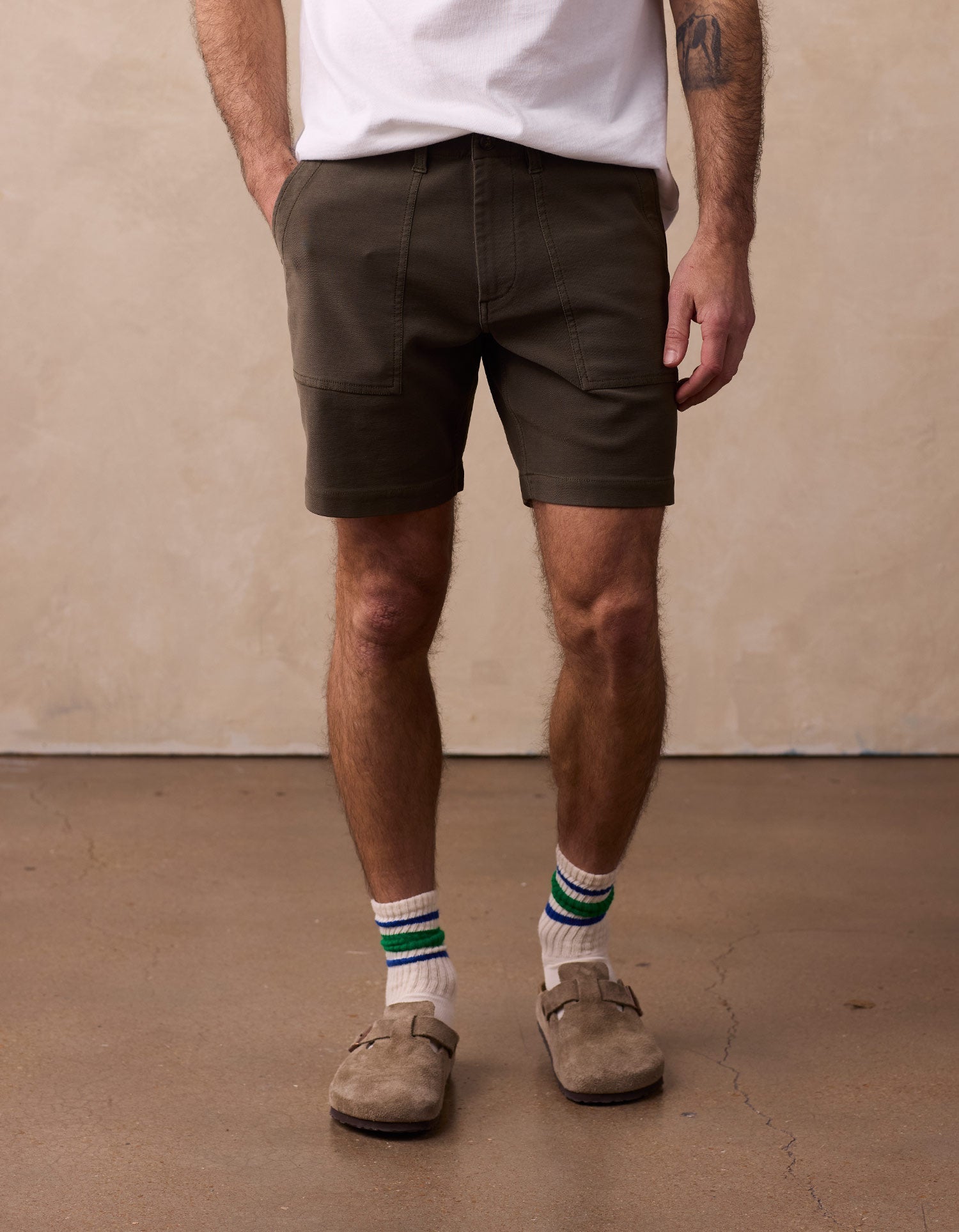 Men | Comfort Terry Utility Short | Dusty Olive