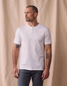 Men | Normal Jersey Henley | White