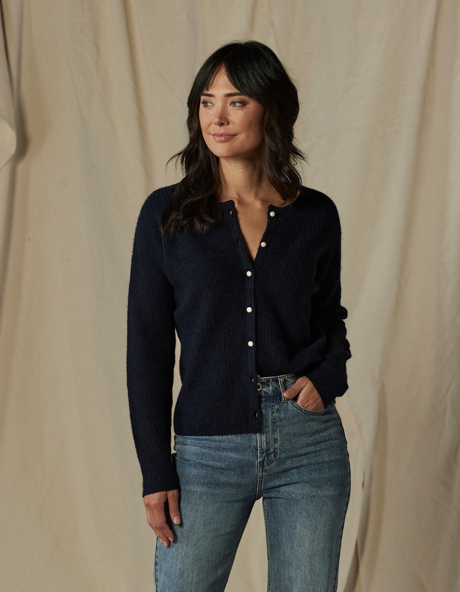 Women | Marianna Cardigan Top | Navy