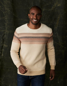 Men | Striped Ski Sweater | Beige Multi
